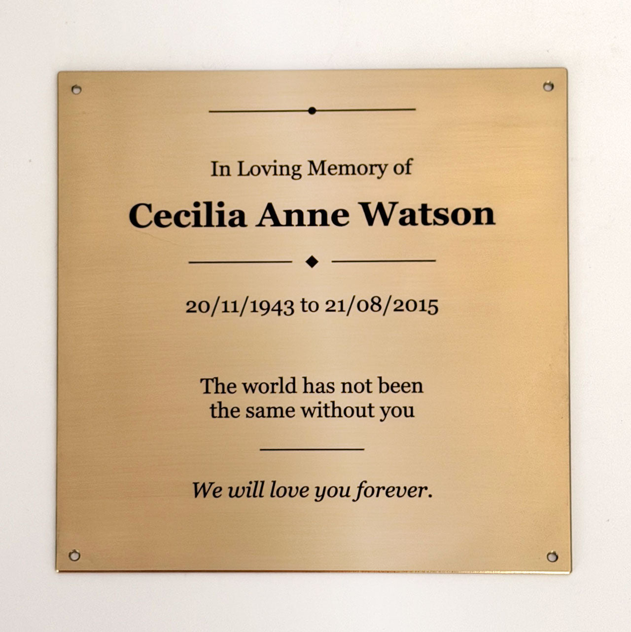 Custom Engraved Solid Brass Plaque