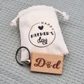 Personalised Wooden Dad Keyring with Handprint Engraving