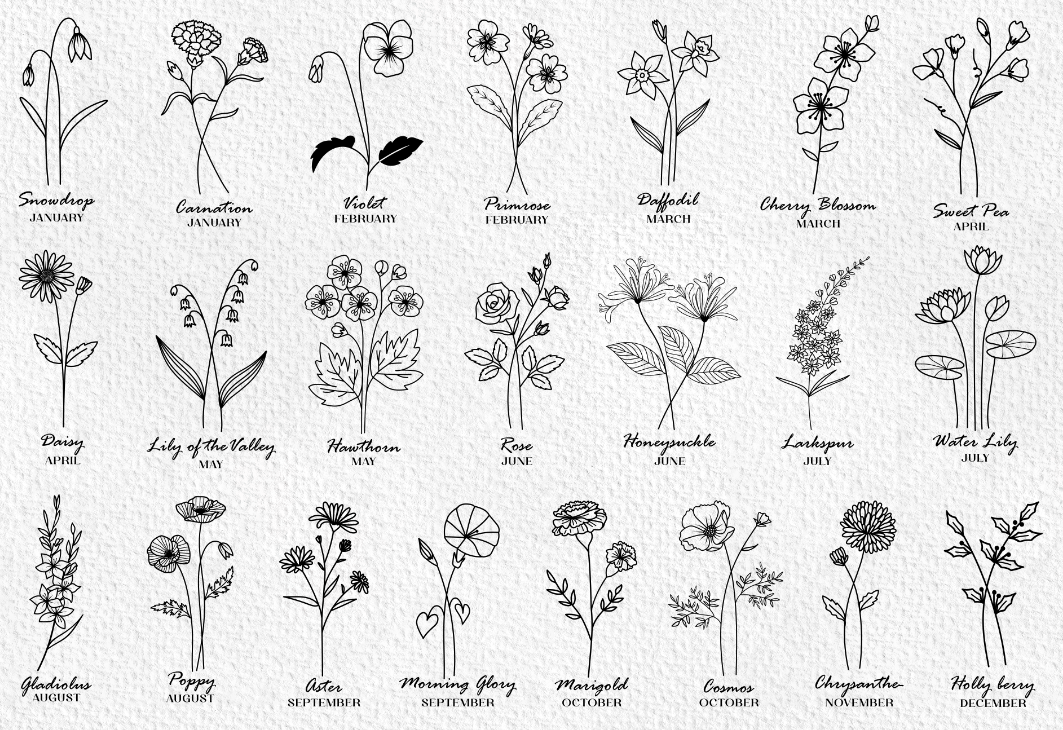 Personalised Birth Flower Wooden Bookmark