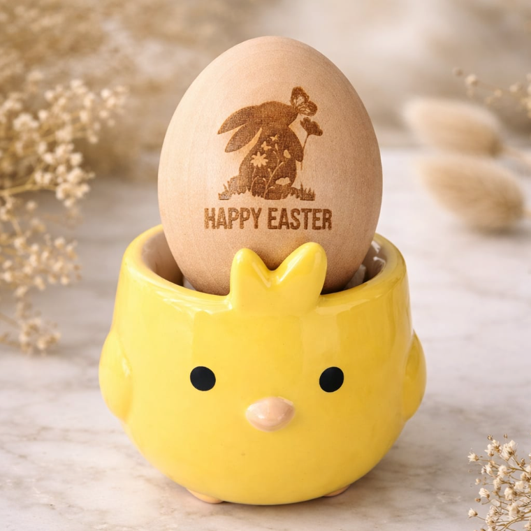 Personalised Engraved Wooden Easter Egg