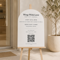 Personalised A1 acrylic business sign with a dimensional raised logo and custom QR code