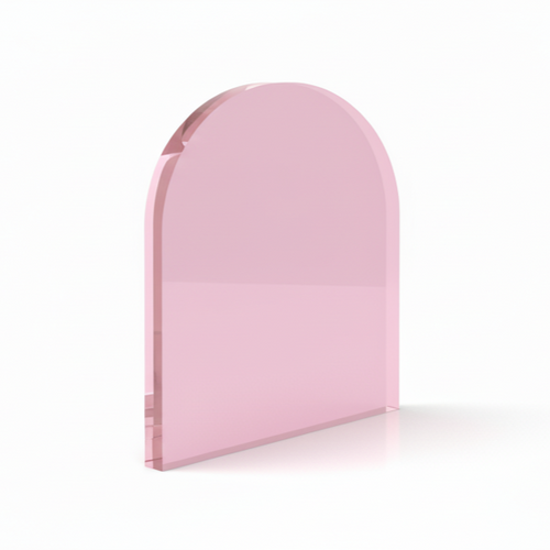 Pink arch-shaped object on a white background