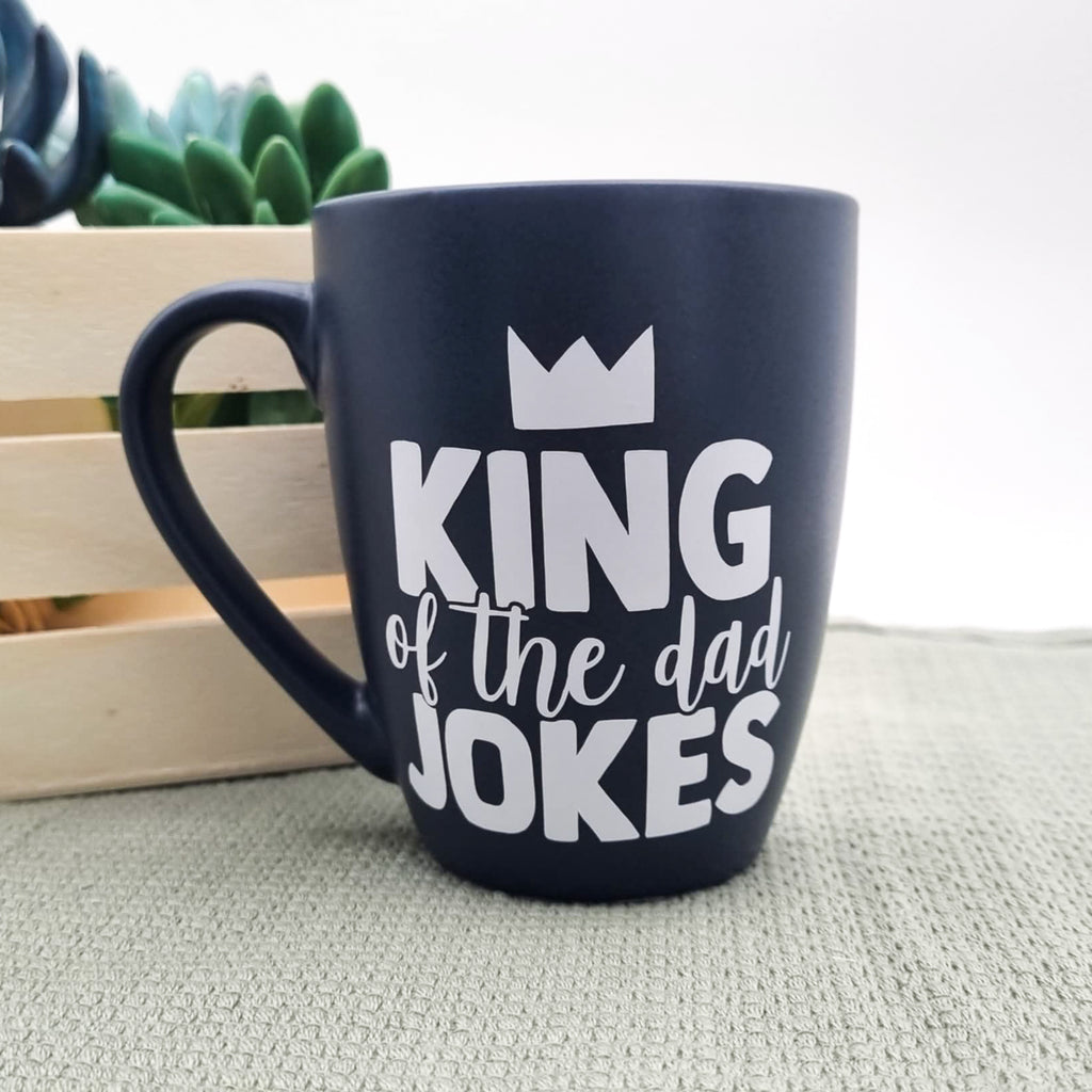 Father’s Day Gift Pack – “King of the Dad Jokes” Mug + Wooden Keyring