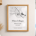 Personalised “Where We Met” Map Acrylic Print