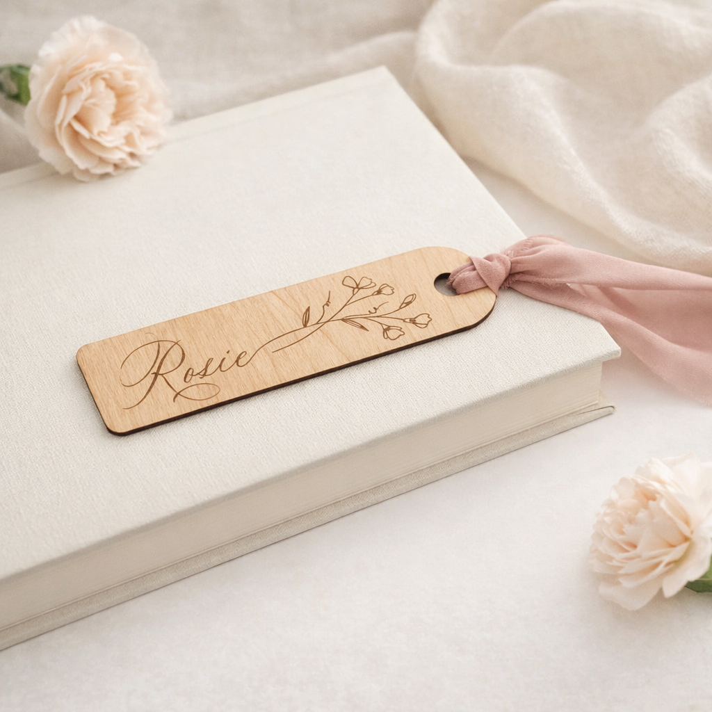 Personalised Birth Flower Wooden Bookmark