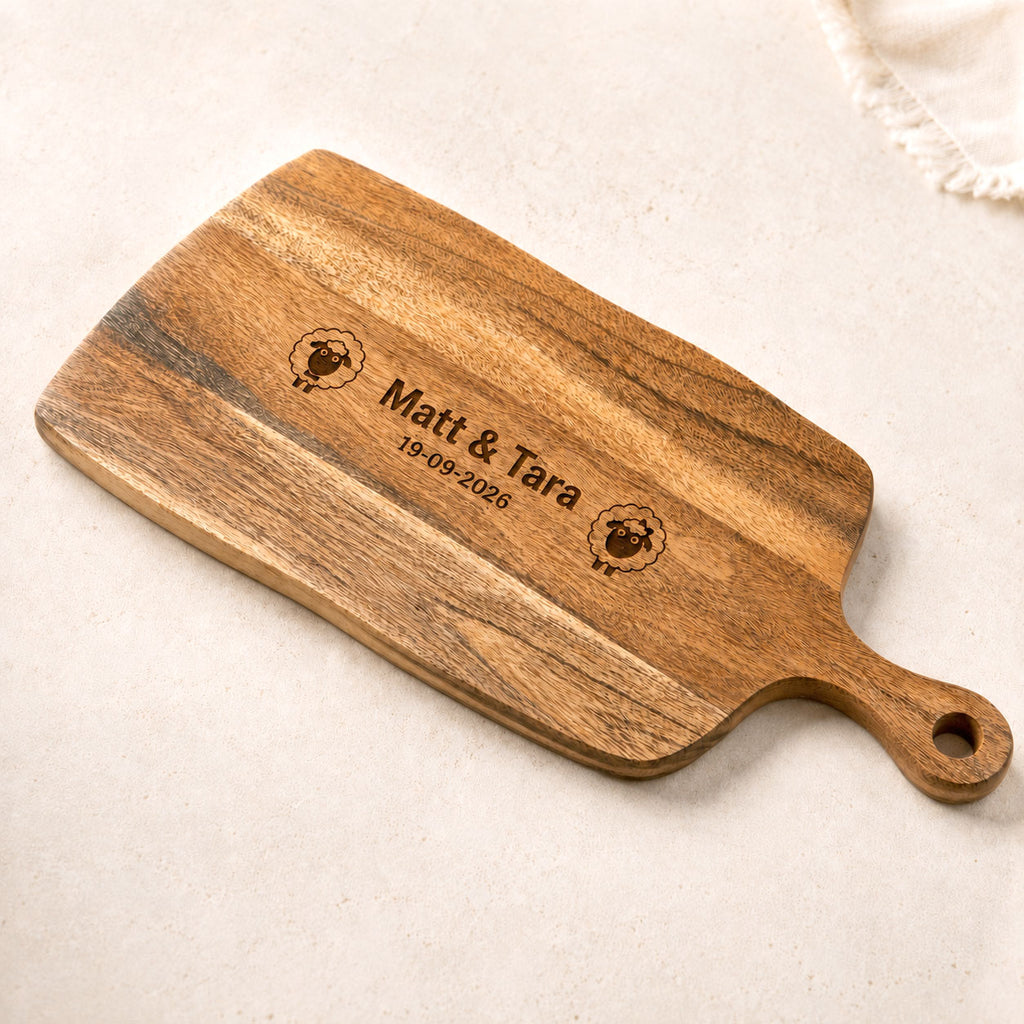 Personalised Wedding Anniversary Serving Board – Custom Names & Year