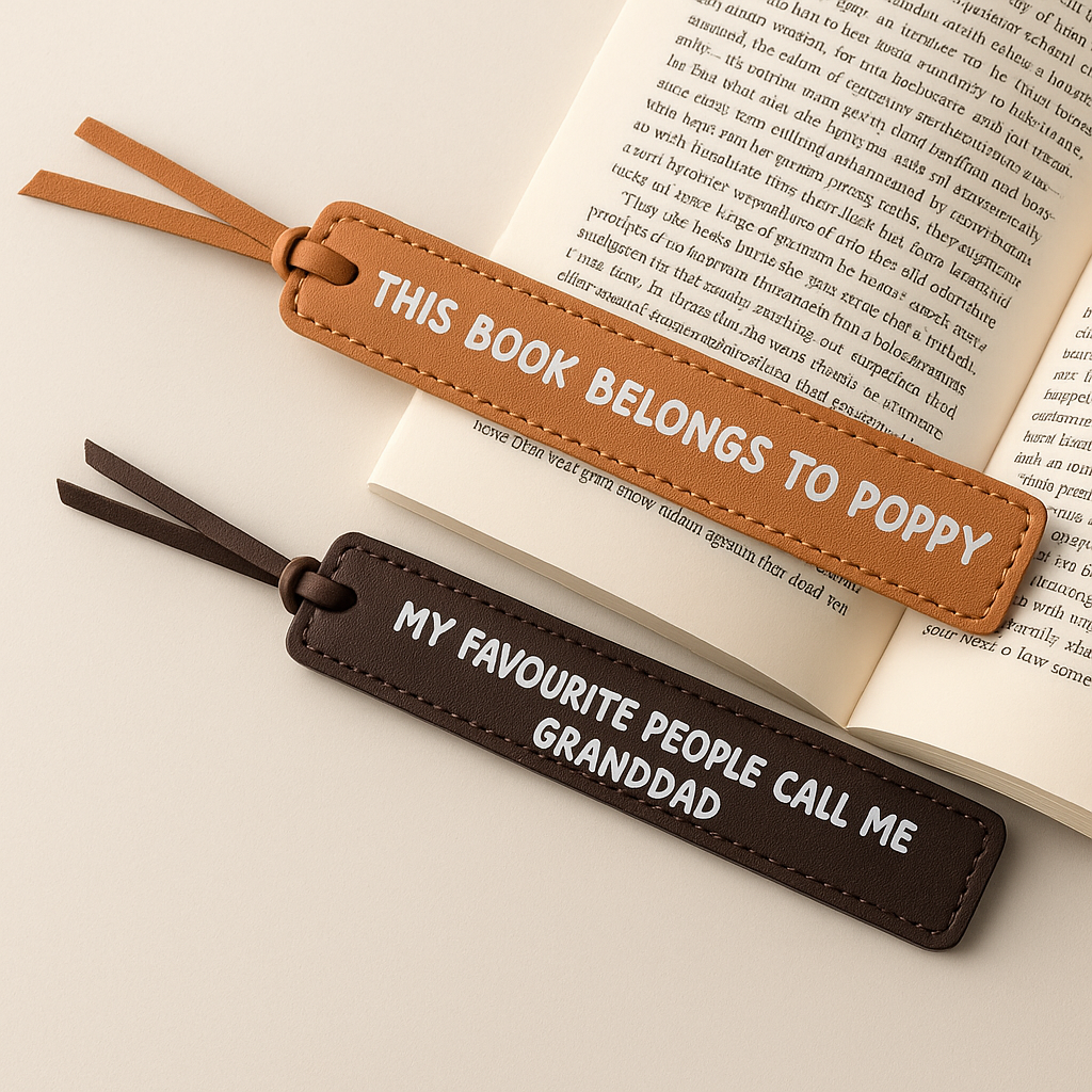 Custom Vegan Leather Bookmark – Personalised with Your Message