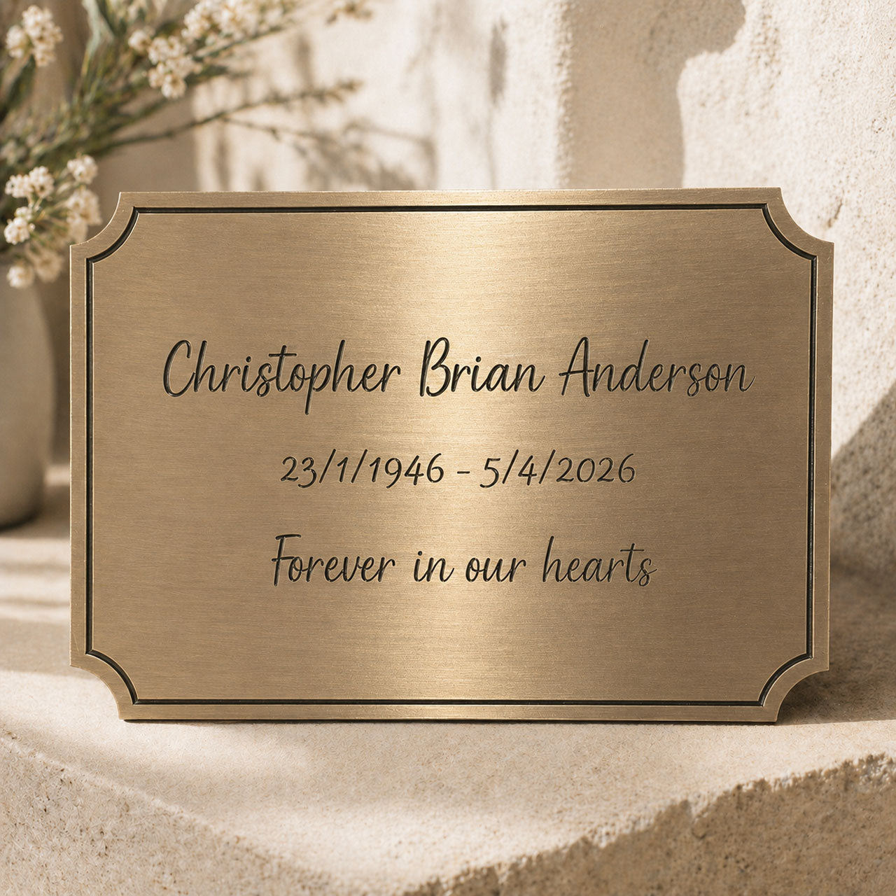 Custom Engraved Solid Metal Plaque