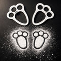 Easter Bunny Footprint Stencils – Reusable Acrylic Bunny Feet (Set of 2)