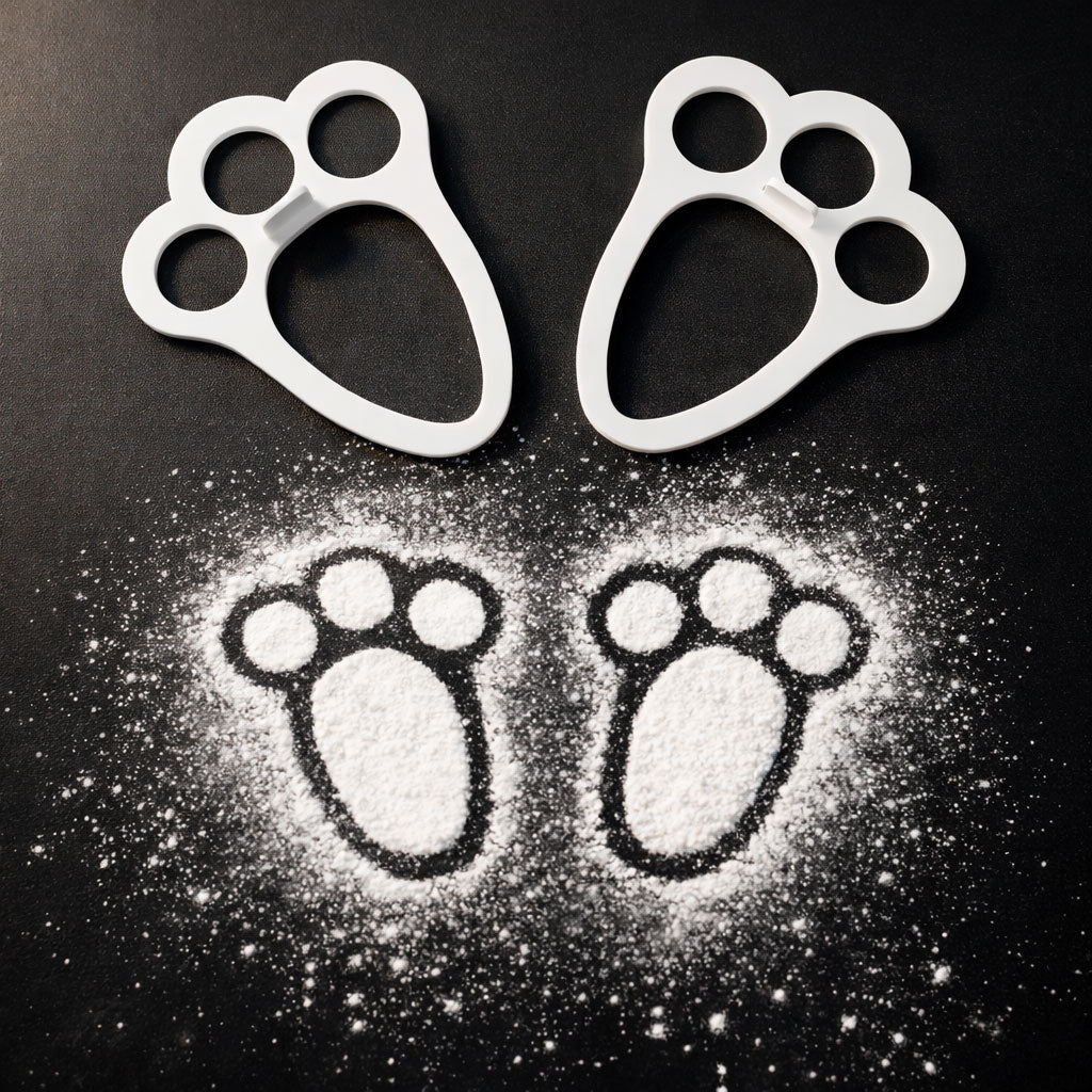 Easter Bunny Footprint Stencils – Reusable Acrylic Bunny Feet (Set of 2)