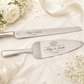 BYO engraved wedding cake knife and server set with names and wedding date