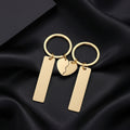 Personalised Split Heart Pendant - Couple Keyrings (Set of 2)