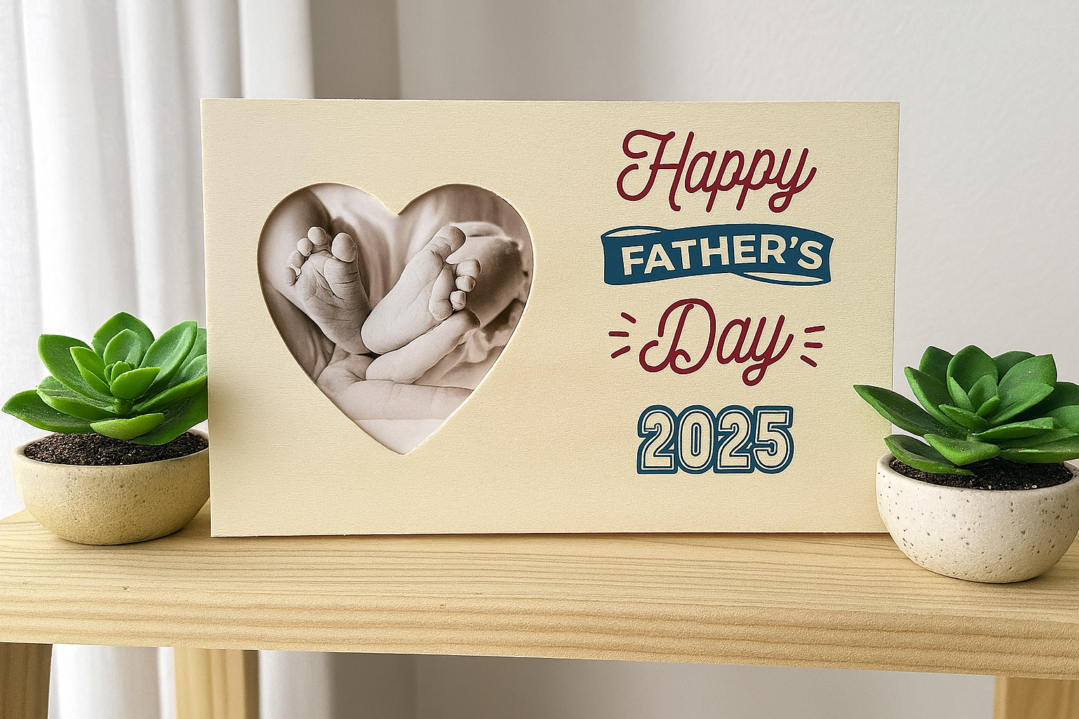 Custom Wooden Father's Day Photo Frame – 2025 Edition