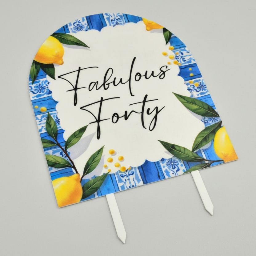 Personalised Coastal Mediterranean Arch Cake Topper