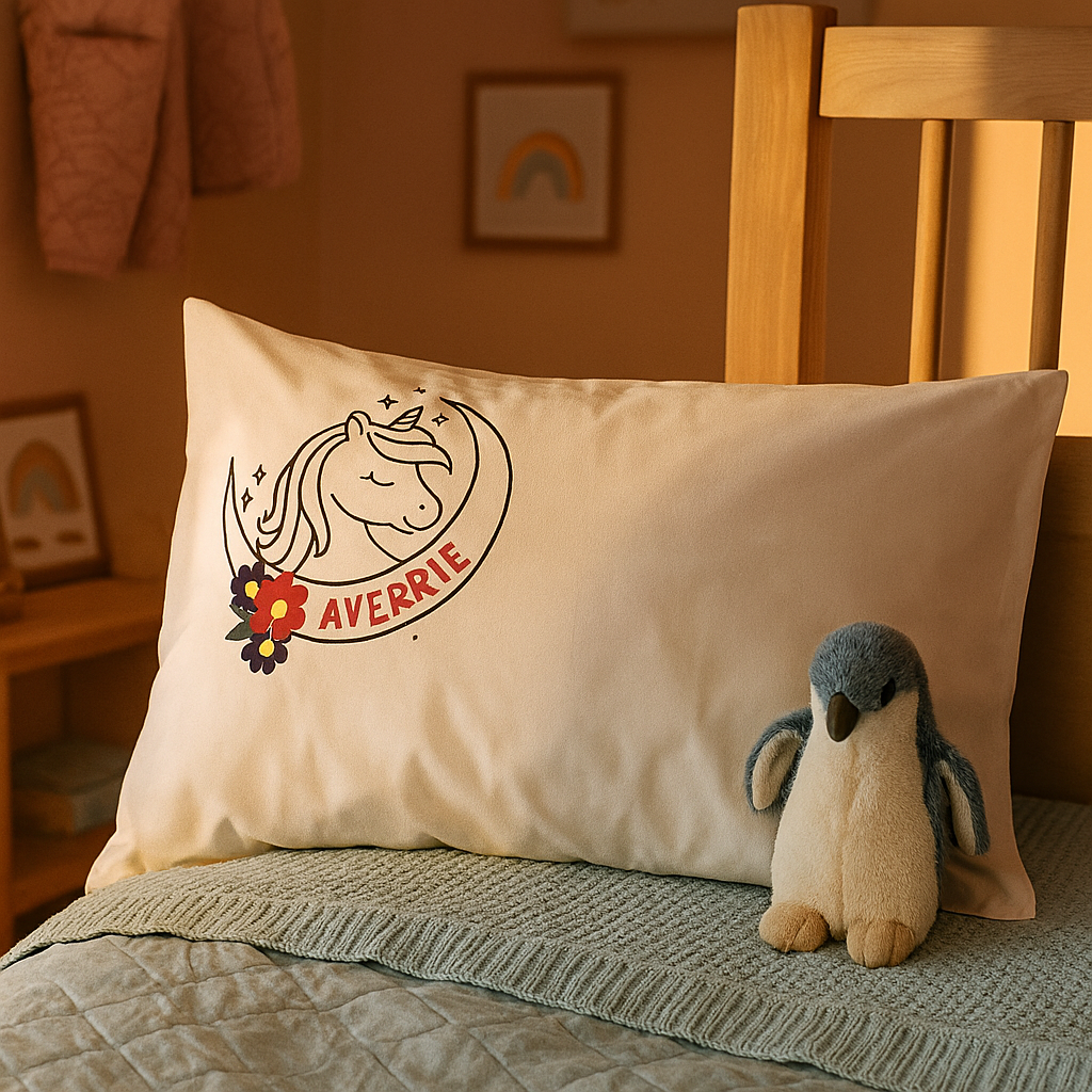 Personalised Kids Pillowcase – Custom Name Printed Pillow