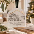 Personalised first Christmas in our new home house portrait ornament
