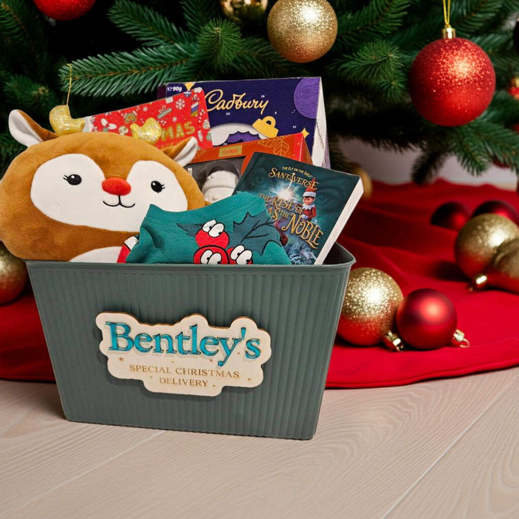 Personalised Christmas Box – Custom Name Acrylic & Timber