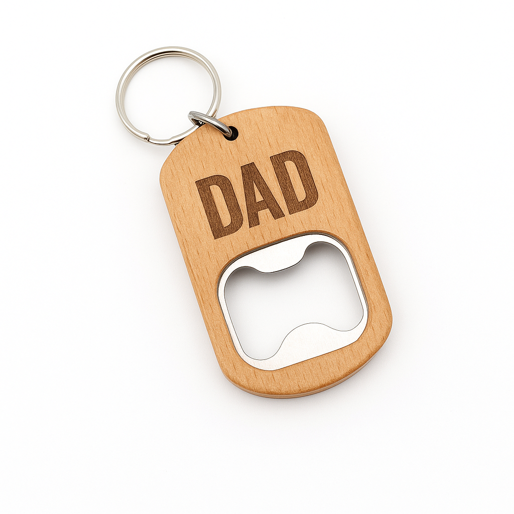 Personalised Engraved Wooden Bottle Opener Keyring