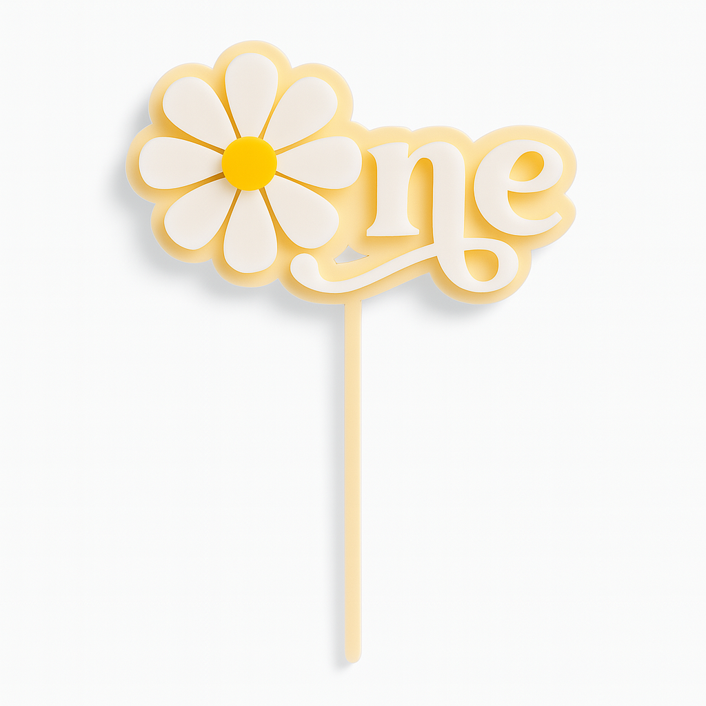 Daisy "One" Cake Topper – First Birthday Party Decoration