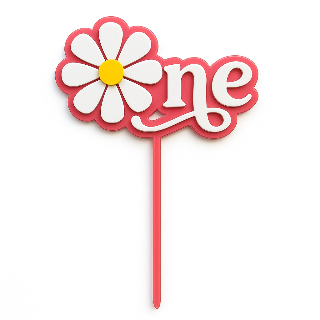Daisy "One" Cake Topper – First Birthday Party Decoration
