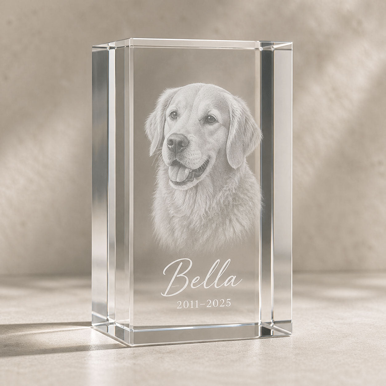 PREORDER - Personalised Pet Memorial Crystal Photo Keepsake