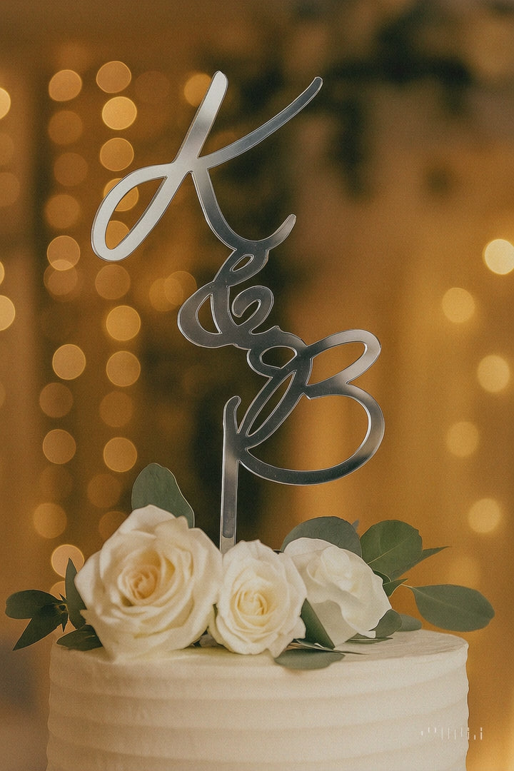 Personalised Wedding Cake Topper – Custom Mirror‑Finish Acrylic