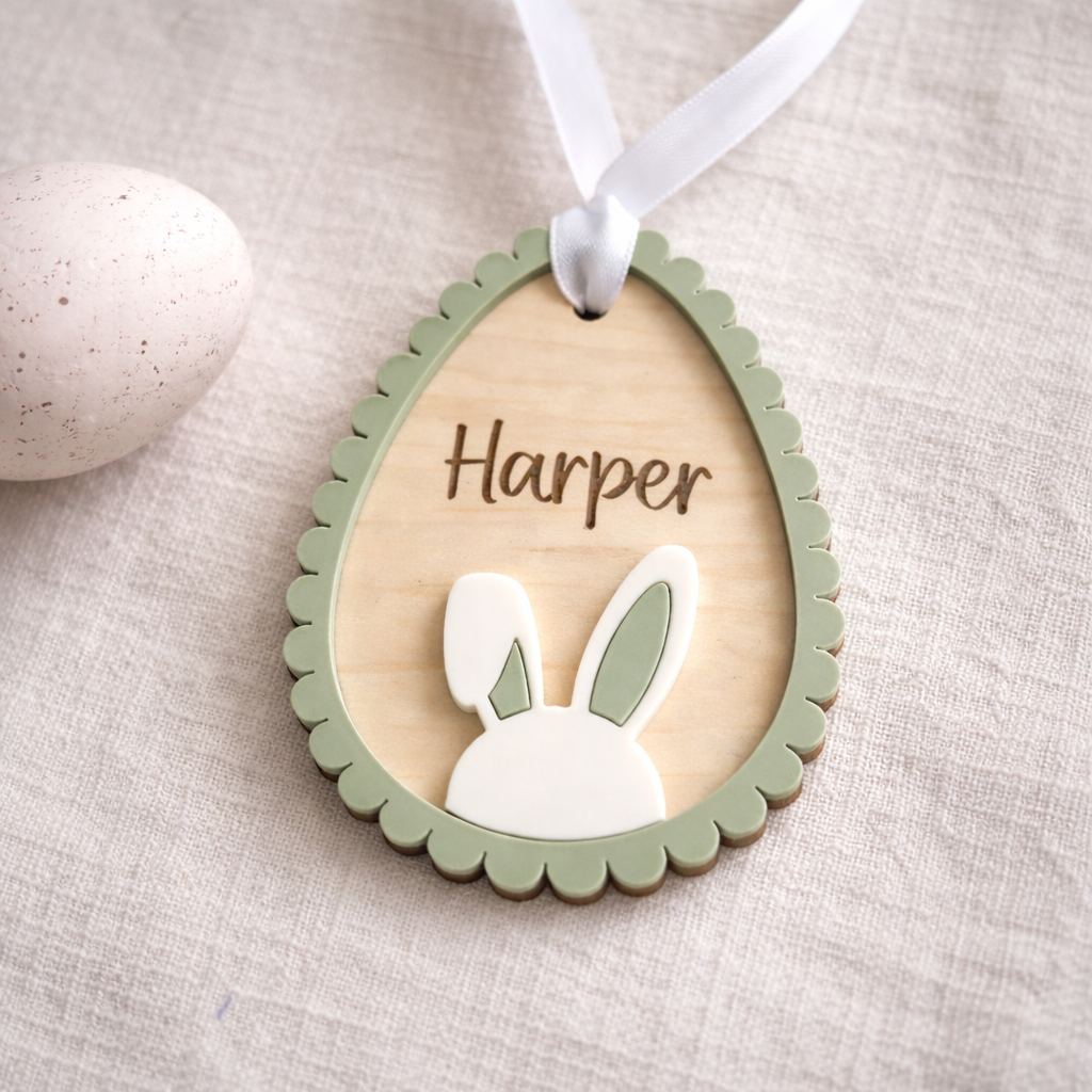 Personalised Scalloped Easter Egg Name Tag