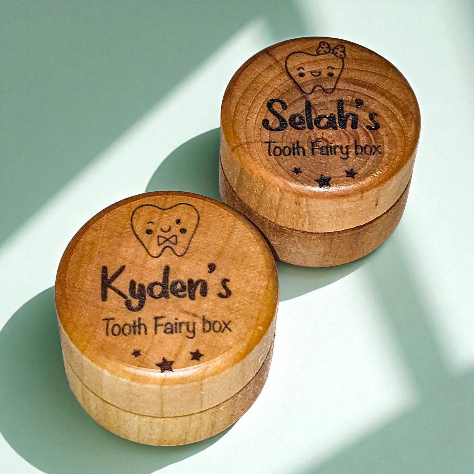 Personalised Wooden Tooth Fairy Box – Custom Name Keepsake