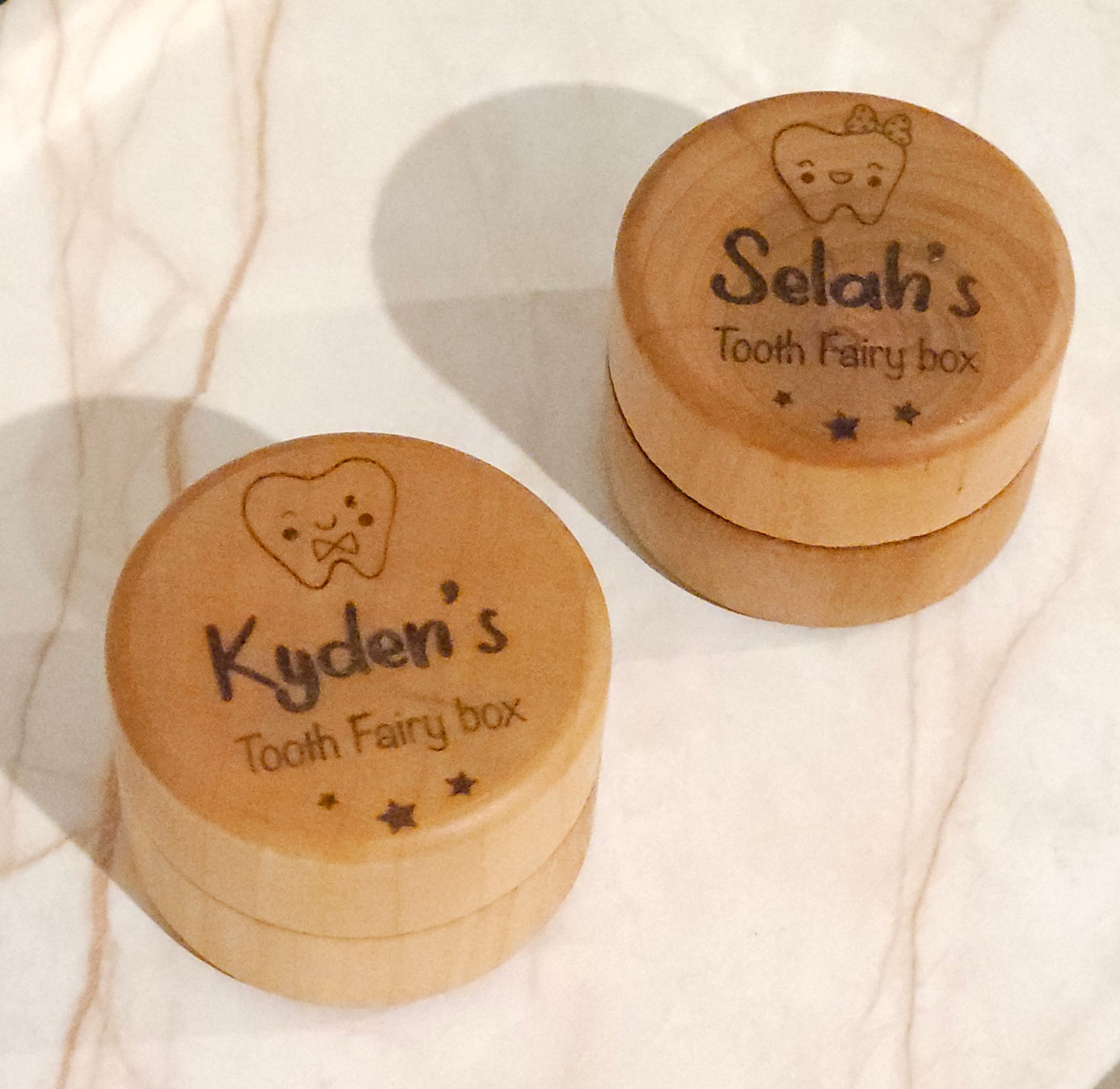 Personalised Wooden Tooth Fairy Box – Custom Name Keepsake