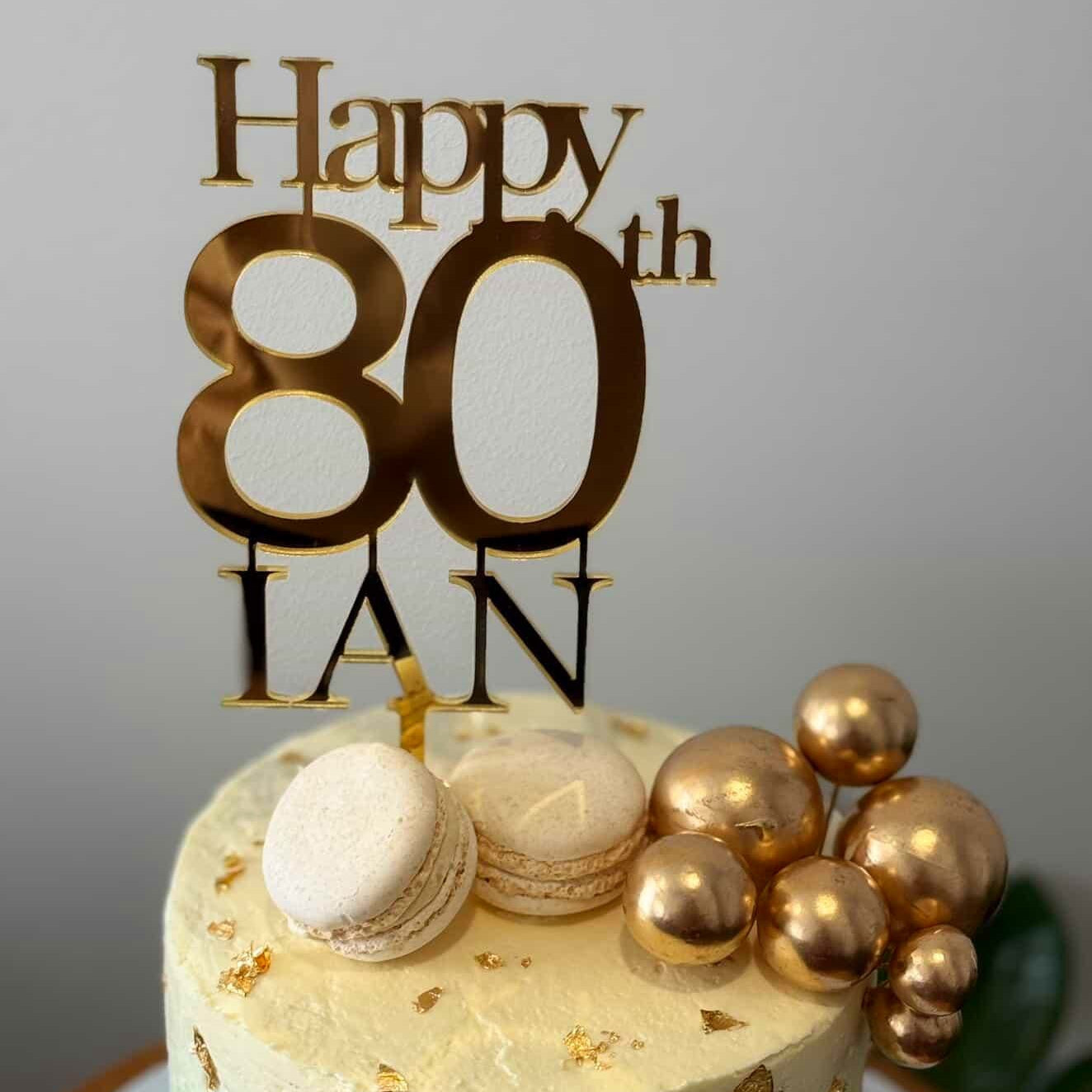 Premium Mirror Acrylic Birthday Cake Topper – Personalised Name & Age