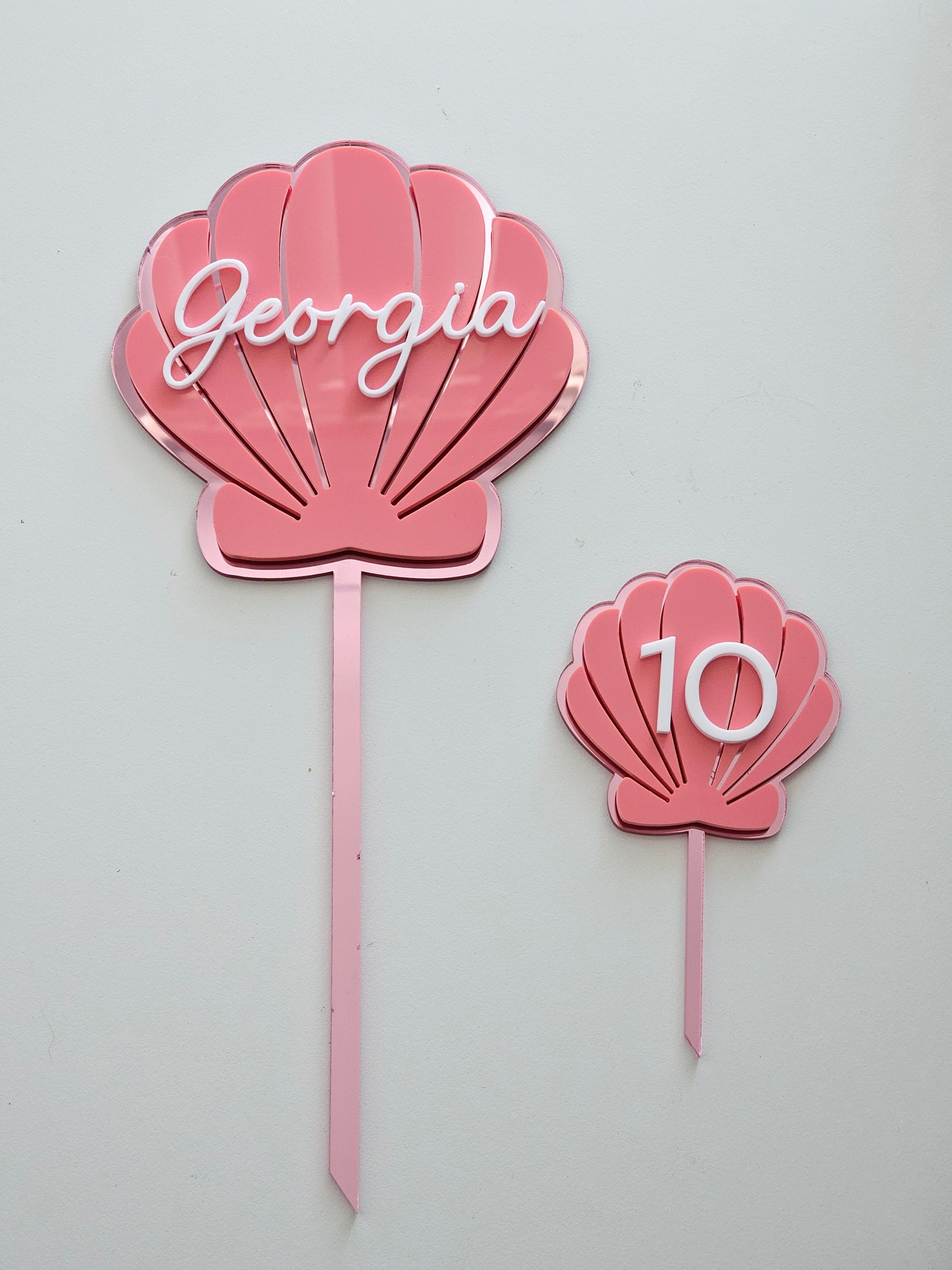 Personalised Mermaid Shell Cake Toppers