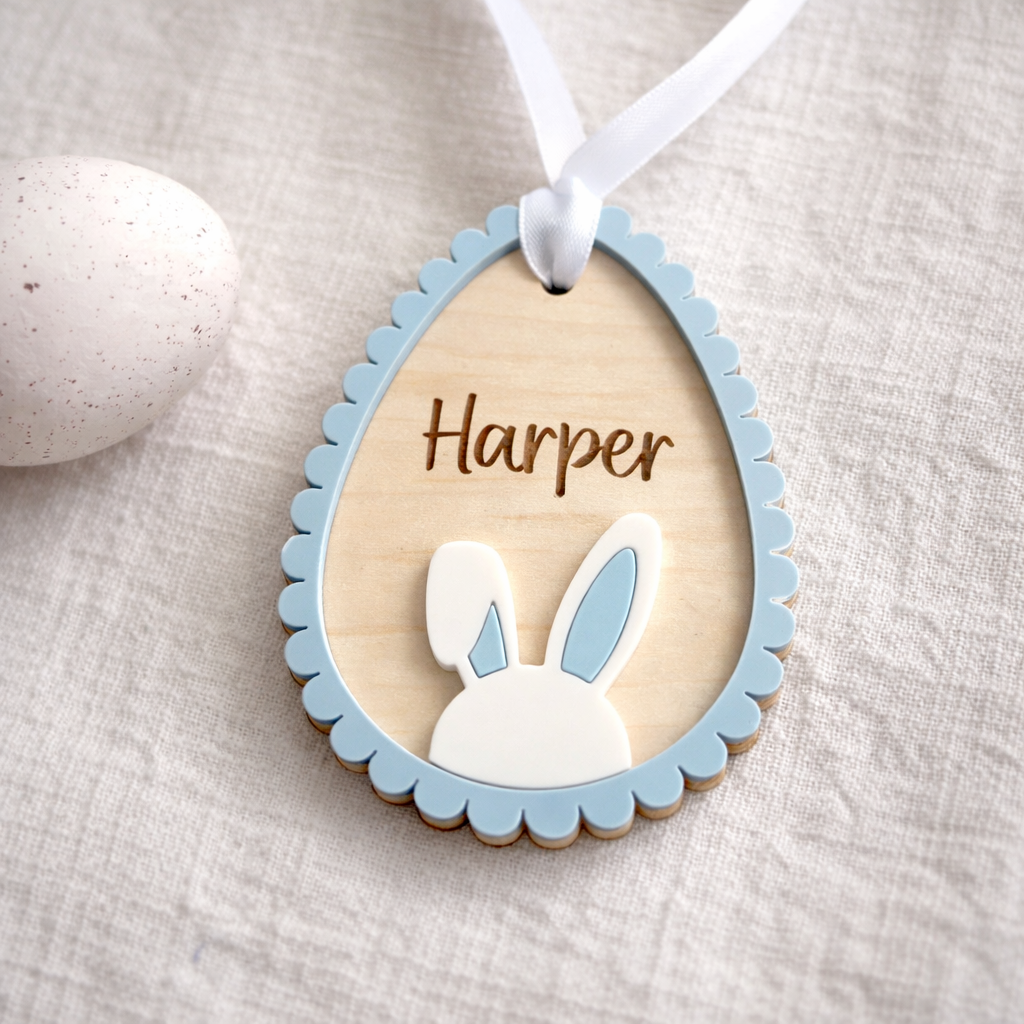Personalised Scalloped Easter Egg Name Tag