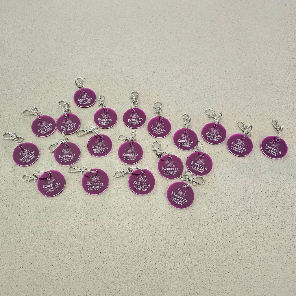 Custom Engraved Acrylic Keyring – 2-Layer, Your Brand