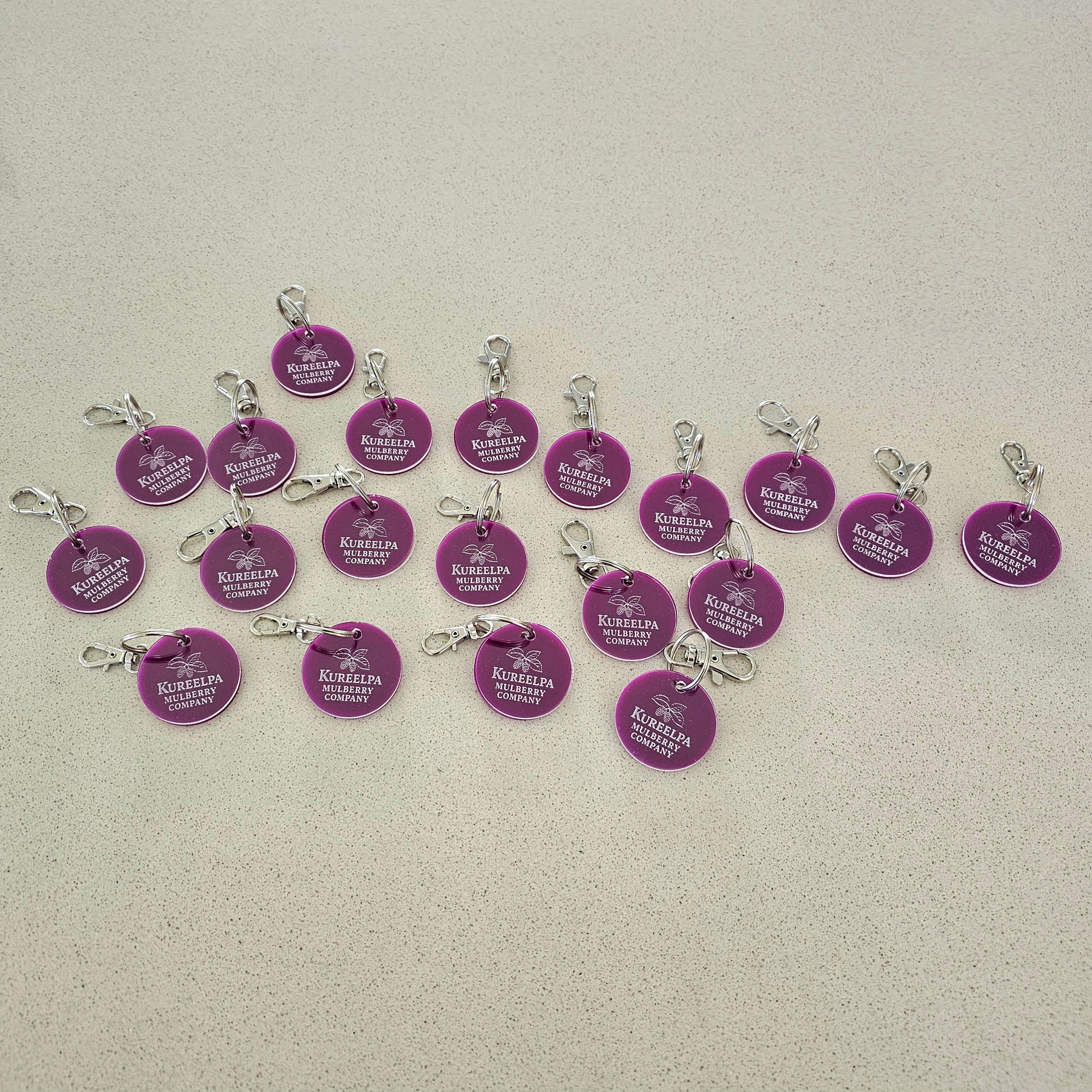 Custom Engraved Acrylic Keyring – 2-Layer, Your Brand