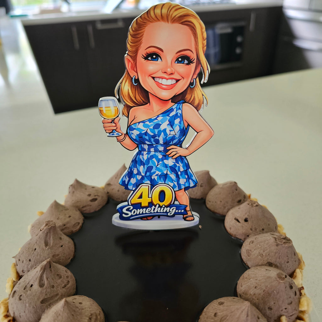 Custom UV Printed Character Cake Topper – Single Layer