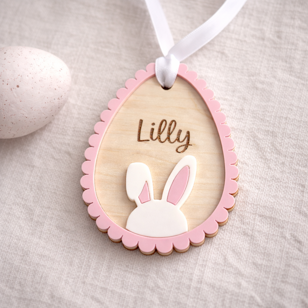Personalised Scalloped Easter Egg Name Tag