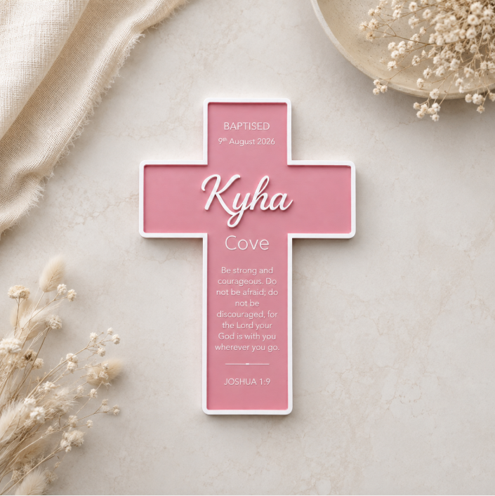 Personalised Modern Christening / Baptism Cross