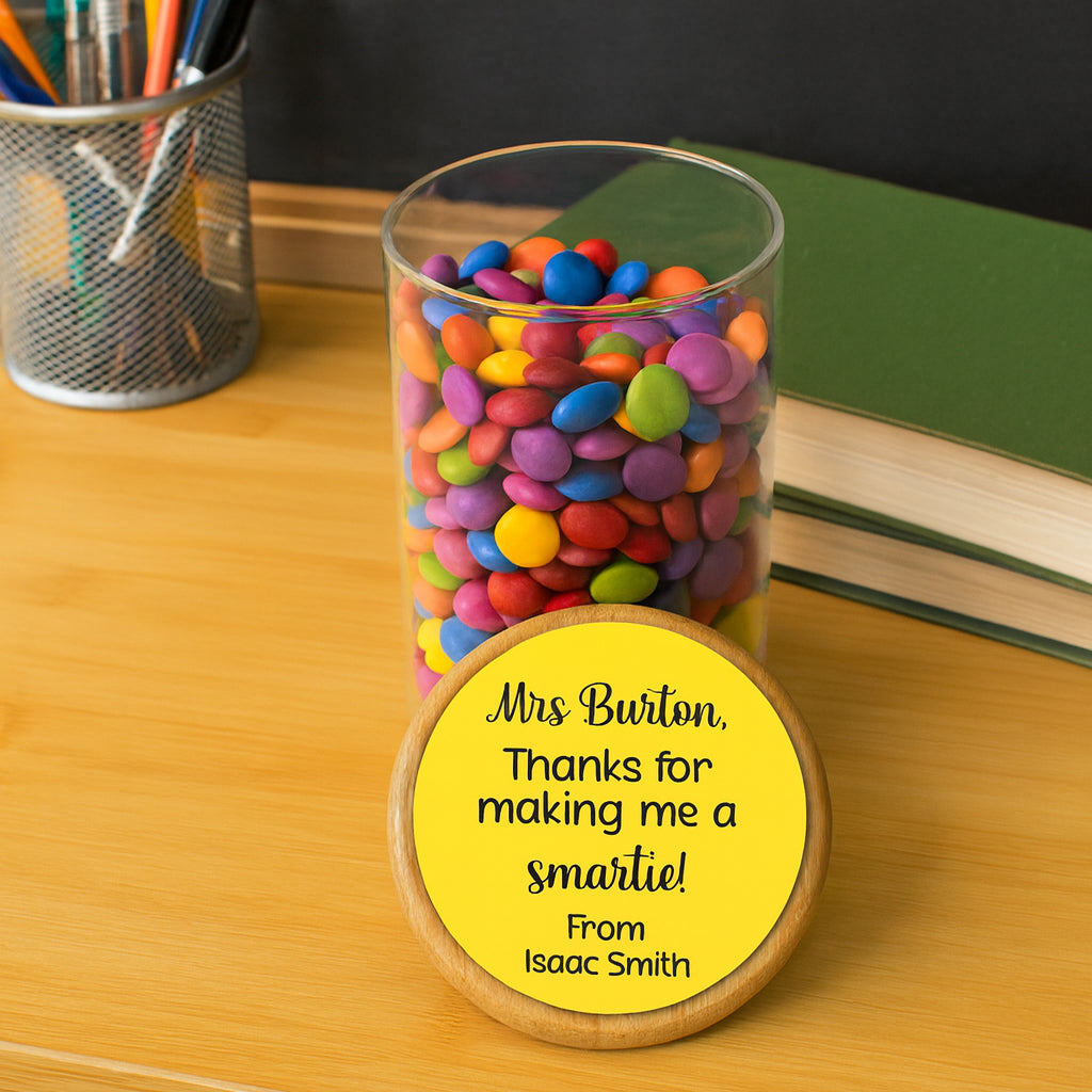 Personalised “Smartie” Teacher Thank-You Jar - Gold