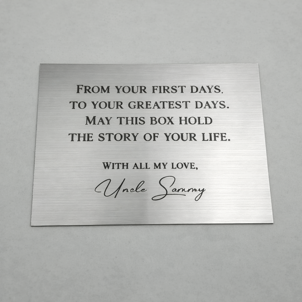 Custom Engraved Solid Metal Plaque