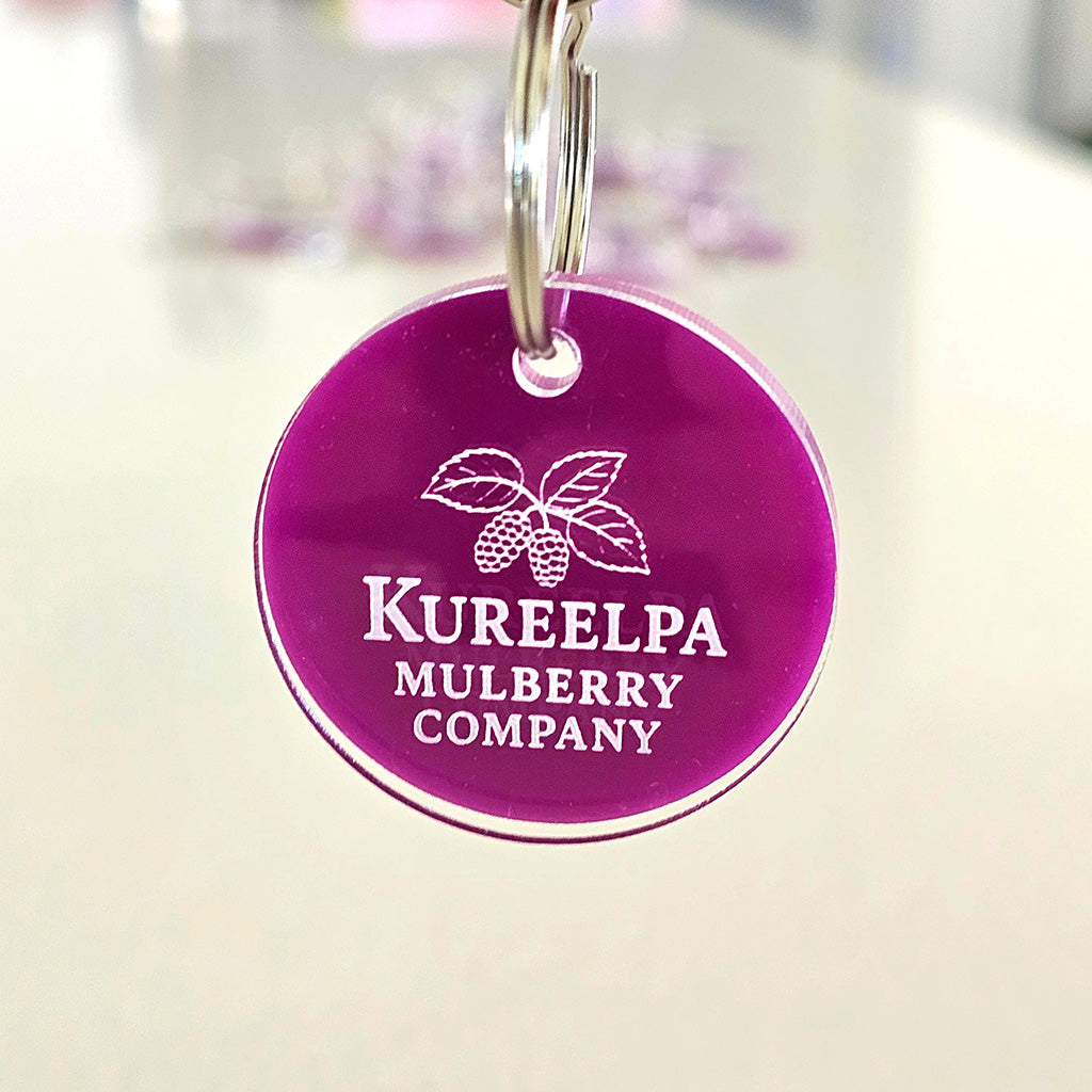 Custom Engraved Acrylic Keyring – 2-Layer, Your Brand