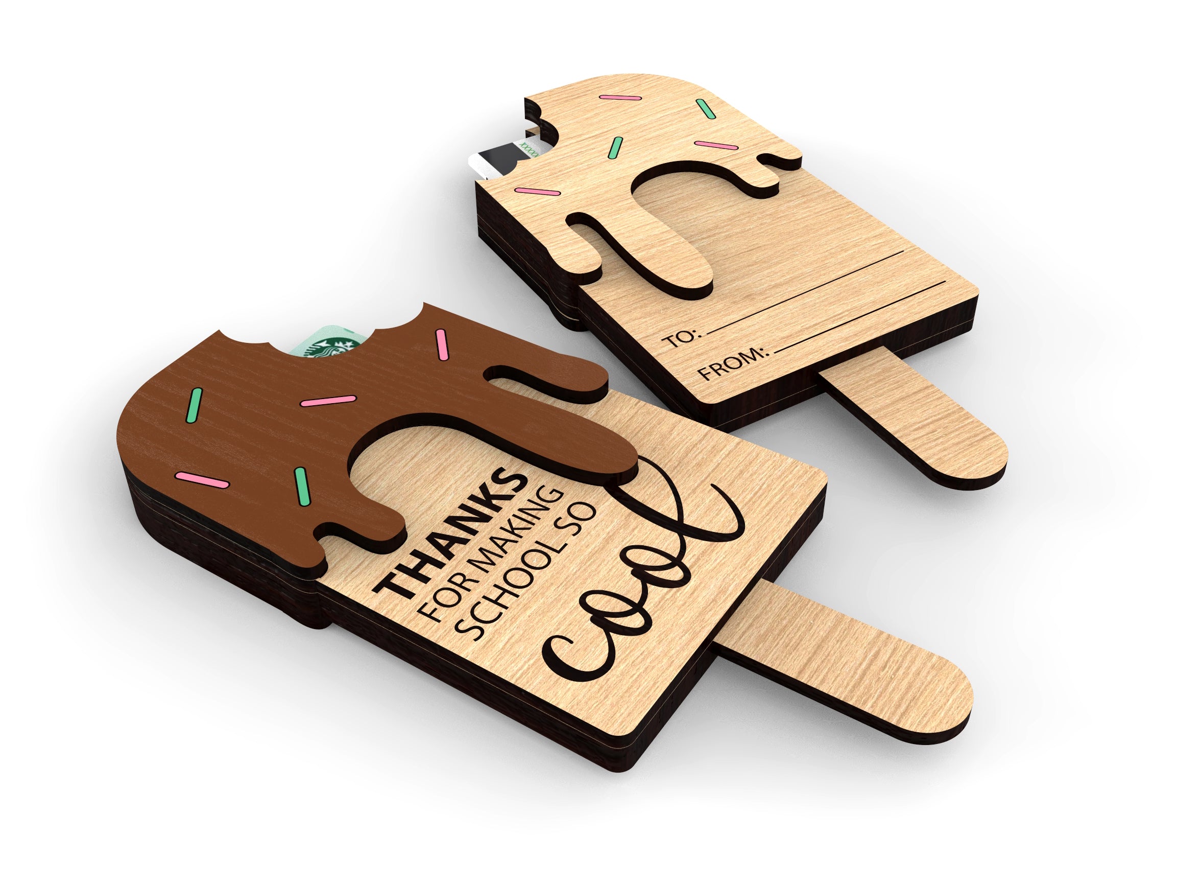 Teacher Ice block Gift Card Holder – “Thanks for Making School So Cool”