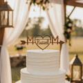 Rustic Love Heart Cake Topper – Custom Name & Initials
